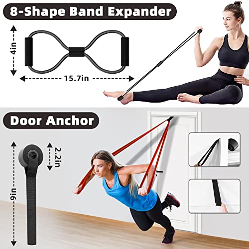 Nenrsl Resistance Bands for Working Out, Resistance Bands Set 10pcs, Pull Up Bands, Exercise Bands for Men & Women, Workout Bands with Door Anchor, for Muscle Training, Physical Therapy, Home Workouts