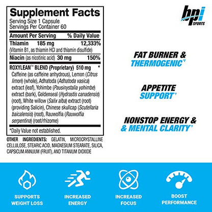 BPI Sports -Roxylean Extreme Fat Burner & Weight Loss Supplement, 60Count (Packaging May Vary)