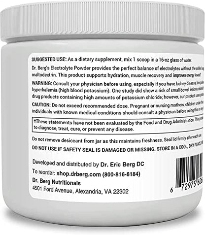 Dr. Berg Hydration Keto Electrolyte Powder - Enhanced w/ 1,000mg of Potassium & Real Pink Himalayan Salt (NOT Table Salt) - Lemonade Flavor Hydration Drink Mix Supplement - 50 Servings