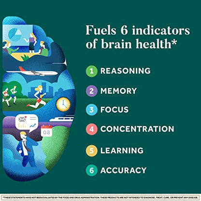 NEURIVA Plus Brain Supplement for Memory and Focus Clinically Tested Nootropics for Concentration for Mental Clarity, Cognitive Enhancement Vitamins B6, B12, Phosphatidylserine 30 Capsules