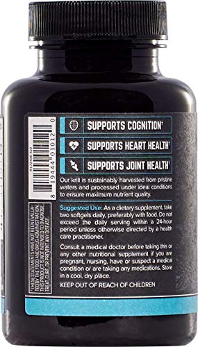 ONNIT Antarctic Krill Oil - 1000mg Per Serving - No Fishy Smell or Taste - Packed with Omega-3s, EPA, DHA, Astaxanthin & Phospholipids - Supports Healthy Joints, Brain, Heart, and Blood Pressure