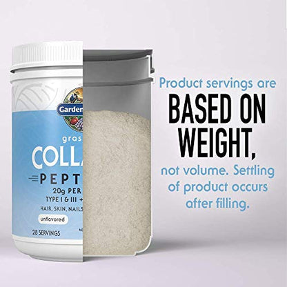 Garden of Life Grass Fed Collagen Peptides Powder – Unflavored Collagen Powder for Women Men Hair Skin Nails Joints, Hydrolyzed Protein Supplements, Post Workout, Paleo & Keto, 28 Servings.