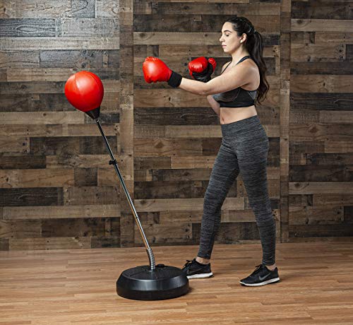 Punching Bag with Stand, Boxing Bag for Teens & Adults - Height Adjustable - Boxing Gloves Included - Speed Bag - for MMA Training, Boxing Equipment, Workout Equipment, Stress Relief & Fitness