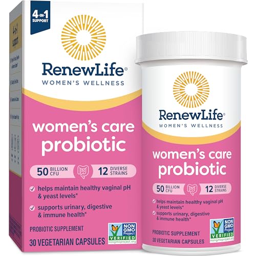 Renew Life Women's Probiotic Capsules, 50 Billion CFU Guaranteed, Supports Vaginal, Urinary, Digestive and Immune Health*, L. Rhamnosus GG, Dairy, Soy and gluten-free, 30 Count