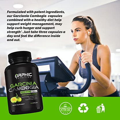 ORPHIC NUTRITION Garcinia Cambogia Extract - to Support Weight Loss Efforts* - Supplement Suitable for Vegetarians - 2100 MG - 90 Caps