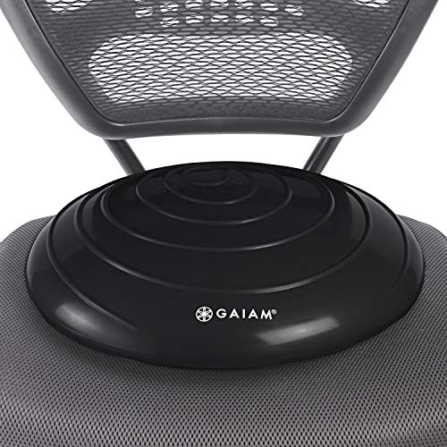 Gaiam Balance Disc Wobble Cushion Stability Core Trainer For Home Or Office Desk Chair and Kids Alternative Classroom Sensory Wiggle Seat - Black