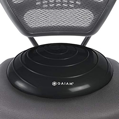 Gaiam Balance Disc Wobble Cushion Stability Core Trainer For Home Or Office Desk Chair and Kids Alternative Classroom Sensory Wiggle Seat - Black