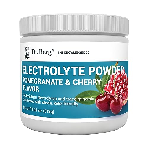 Dr. Berg Hydration Keto Electrolyte Powder - Enhanced w/ 1,000mg of Potassium & Real Pink Himalayan Salt (NOT Table Salt) - Pomegranate and Cherry Flavor Hydration Drink Mix Supplement - 50 Servings