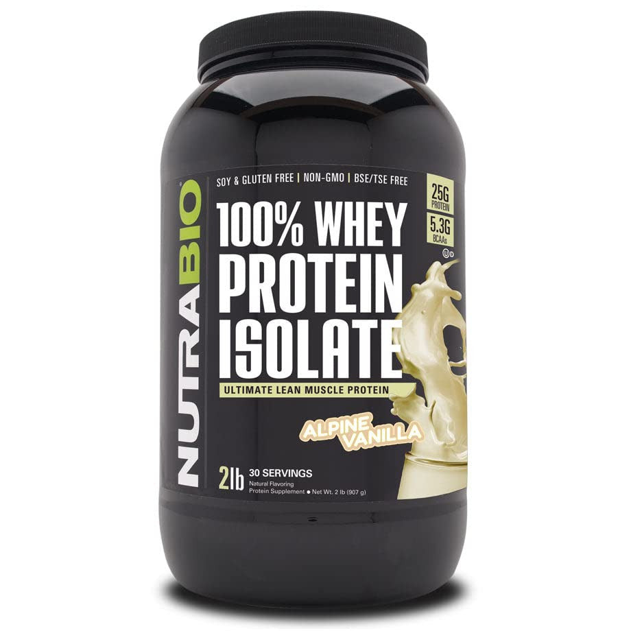 NutraBio 100% Whey Protein Isolate (Chocolate Peanut Butter, 2 Pound)