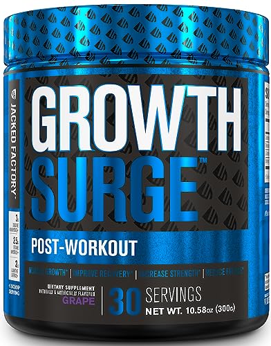 Jacked Factory Growth Surge Creatine Post Workout w/L-Carnitine - Daily Muscle Builder & Recovery Supplement with Creatine Monohydrate, Betaine, L-Carnitine L-Tartrate - 30 Servings, Grape