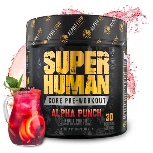 ALPHA LION Core Pre Workout with Creatine for Performance, Beta Alanine for Muscle, L-Citrulline for Pump & Tri-Source Caffeine for Sustained Energy (30 Servings, Fruit Punch Flavor)