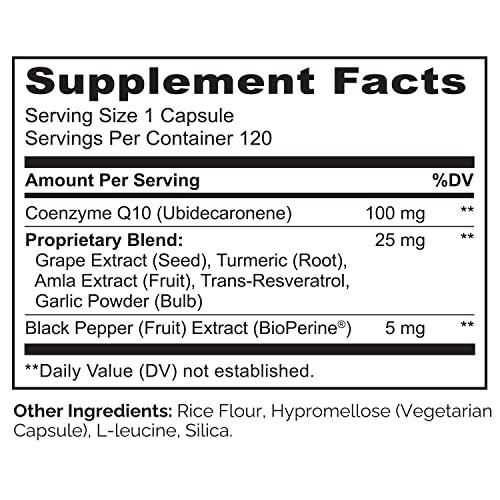 NATURELO Whole Food CoQ10 with Heart Health Blend, Powerful Antioxidant for Energy Production, 120 Capsules