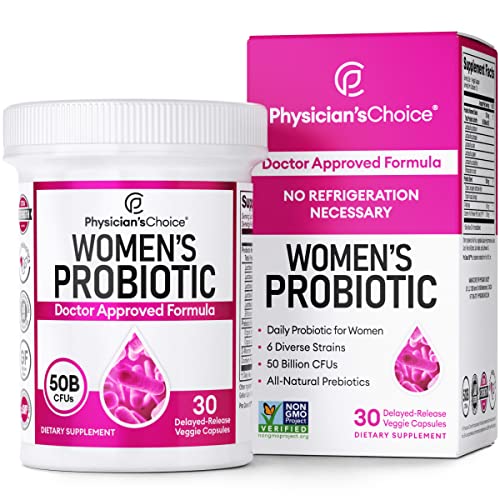 Physician's Choice Probiotics for Women - PH Balance, Digestive, UT, & Feminine Health - 50 Billion CFU - 6 Unique Strains for Women - Organic Prebiotics, Cranberry Extract+ - Womens Probiotic - 30 CT