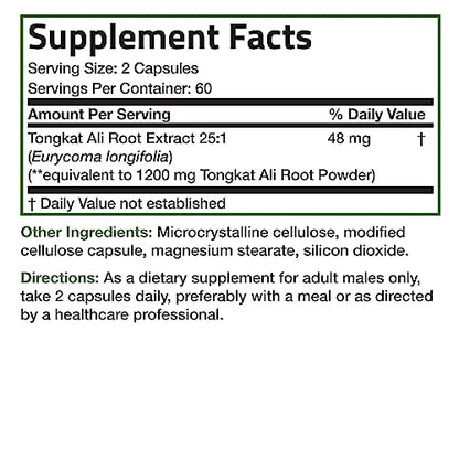 Bronson Longjack Tongkat Ali 1200mg Extra Strength 1200mg Per Serving, Supports Energy, Non-GMO,Capsule