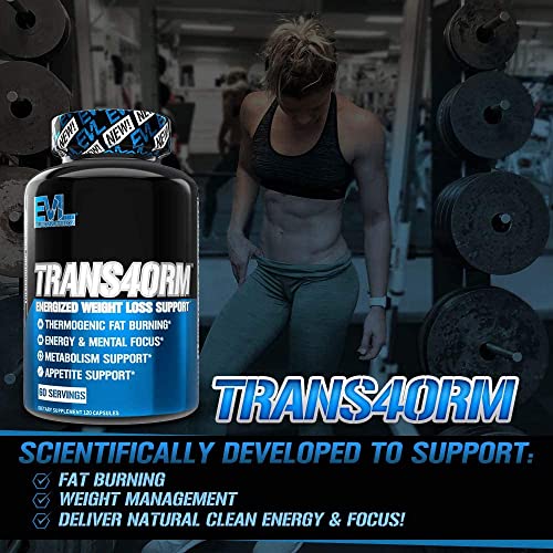 EVL Thermogenic Fat Burner Support - Fast Acting Weight Loss Energy and Appetite Support - Trans4orm Green Tea Fat Burner and Weight Loss Support Supplement for Men and Women (60 Servings)