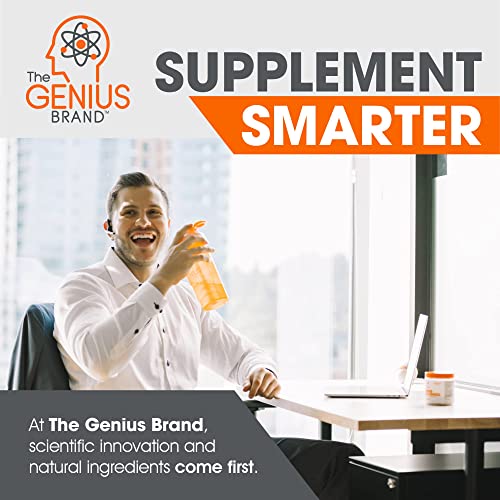 Genius Caffeine Pills 100mg, Extended-Release Microencapsulated Caffeine Pills - All-Natural Non-Crash Sustained Energy, Focus & Concentration Supplement - Nootropic Brain Booster - 100 Capsules