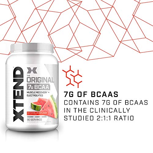 XTEND Original BCAA Powder Watermelon Explosion - Sugar Free Post Workout Muscle Recovery Drink with Amino Acids - 7g BCAAs for Men & Women - 90 Servings