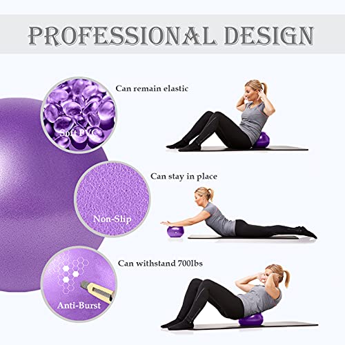 Small Pilates Ball, Therapy Mini Workout Core 9 Inch Exercise Bender Pilates, Yoga, Workout, Bender, Training and Physical Therapy, Improves Balance