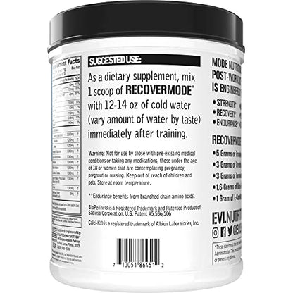 Evlution Nutrition Recover Mode- Complete Post Workout with BCAAs, Immunity Support, Vitamin C, D & E, Electrolytes, Hydration, Creatine, Glutamine, Beta-Alanine, L-Carnitine, 30 Serve, Blue Raz