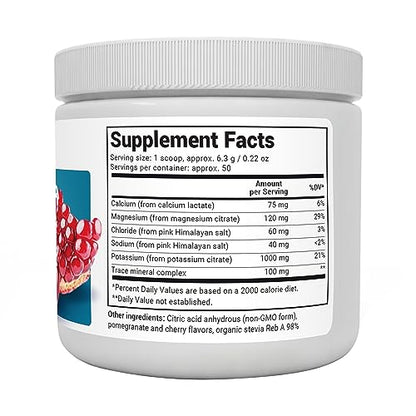 Dr. Berg Hydration Keto Electrolyte Powder - Enhanced w/ 1,000mg of Potassium & Real Pink Himalayan Salt (NOT Table Salt) - Pomegranate and Cherry Flavor Hydration Drink Mix Supplement - 50 Servings