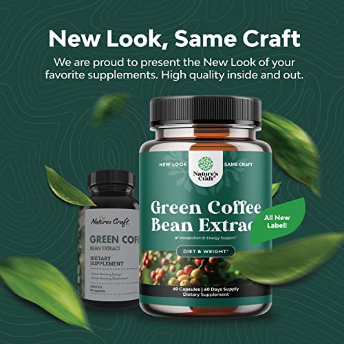 Green Coffee Bean Extract for Weight Loss - Natural Appetite Suppressant for Weight Loss for Women - Herbal Fat Burners for Women and Men for Weight Loss Support and Improved Daily Energy and Immunity