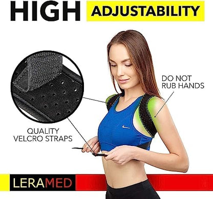 Leramed [New 2023] Posture Corrector for Men and Women - Adjustable Upper Back Brace for Clavicle Support and Providing Pain Relief from Neck, Back and Shoulder