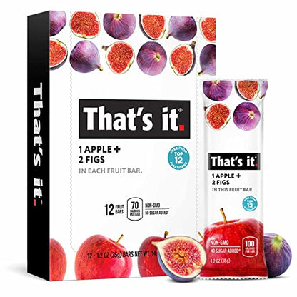 That’s it. Variety, 100% Natural Real Fruit Bar, High Fiber Vegan, Gluten Free Healthy Snack, Paleo for Children & Adults, Non GMO No Added Sugar (Blueberry, Strawberry, Fig) (36 Pack)