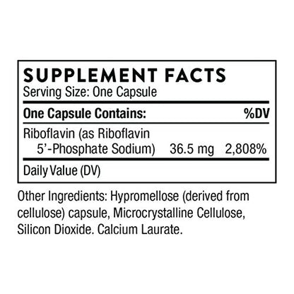 Thorne Riboflavin 5'-Phosphate - Bioactive Form of Vitamin B2 for Methylation Support - 60 Capsules