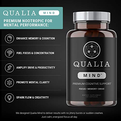 NEUROHACKER COLLECTIVE Qualia Mind Nootropics | Top Brain Supplement Capsule for Memory, Focus, Mental Energy, and Concentration with Ginkgo biloba, Alpha GPC, Bacopa monnieri, DHA & More (154 Ct)