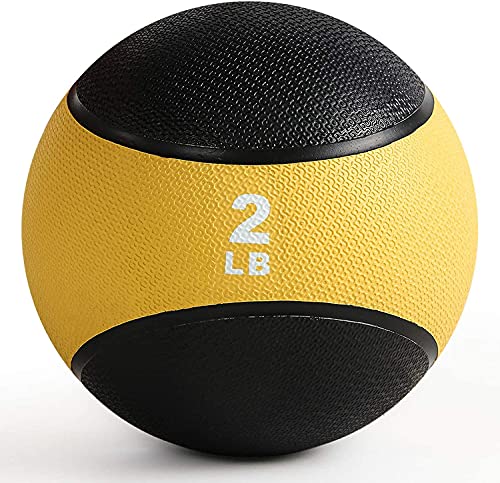 RitFit Weighted Medicine Ball - Non-Slip Rubber Shell & Dual Texture Grip - Workout Exercise Ball for Core Strength, Balance Training, Coordination Fitness - Multiple Weights & Colors