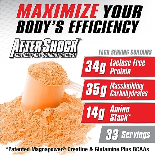 Myogenix Aftershock Post Workout, Unlimited Muscle Growth | Anabolic Whey Protein | Mass Building Carbohydrates | Amino Stack Creatine and Glutamine Plus BCAAs | Fruit Punch 5.82 lbs