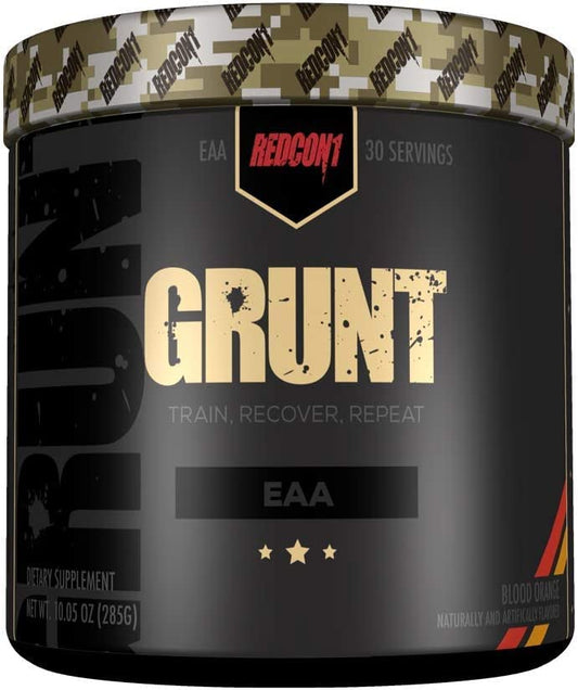 REDCON1 Grunt EAAs, Blood Orange - Sugar Free, Keto Friendly Essential Amino Acids - Post Workout Powder Containing 9 Amino Acids to Help Train, Recover, Repeat (30 Servings)