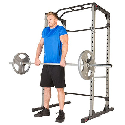 Fitness Reality Squat Rack Power Cage with | Optional Lat Pulldown & Leg Holdown Attachment | Squat and Bench Rack Combos| Super Max 810 XLT |