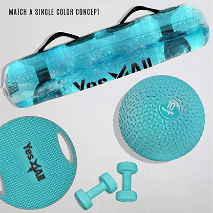 Yes4All Fitness Slam Medicine Ball Triangle 10lbs for Exercise, Strength, Power Workout | Workout Ball | Weighted Ball | Exercise Ball | Trendy Teal