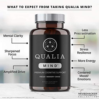 NEUROHACKER COLLECTIVE Qualia Mind Nootropics | Top Brain Supplement Capsule for Memory, Focus, Mental Energy, and Concentration with Ginkgo biloba, Alpha GPC, Bacopa monnieri, DHA & More (154 Ct)