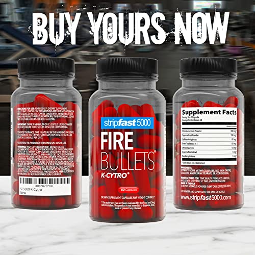 stripfast5000 Fire Bullets with K-CYTRO for Women & Men - Weight Management Supplement - Keto Diet Friendly - 30 Days Supply