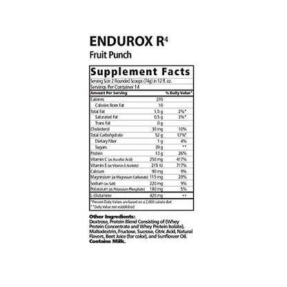 PacificHealth Endurox R4, Post Workout Recovery Drink Mix with Protein, Carbs, Electrolytes and Antioxidants for Superior Muscle Recovery, Net Wt. 2.29 lb, 14 Serving (Fruit Punch)