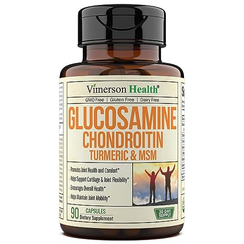 Glucosamine Chondroitin MSM Turmeric Boswellia - Joint Support Supplement. Antioxidant Properties. Helps with Inflammatory Response. Occasional Discomfort Relief for Back, Knees & Hands. 90 Capsules