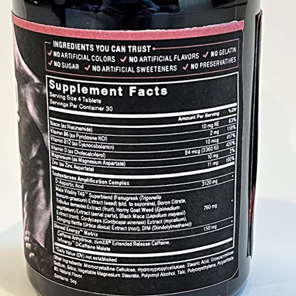 FORCE FACTOR Test X180 Boost Testosterone Booster and Energy Supplement for Men, Boost Energy, Increase Stamina, Enhance Vitality and Performance, with D-Aspartic Acid and Fenugreek, 120 Tablets