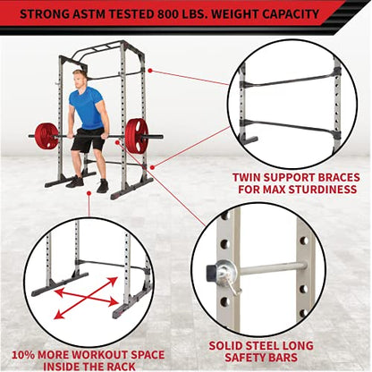 Fitness Reality Squat Rack Power Cage with | Optional Lat Pulldown & Leg Holdown Attachment | Squat and Bench Rack Combos| Super Max 810 XLT |