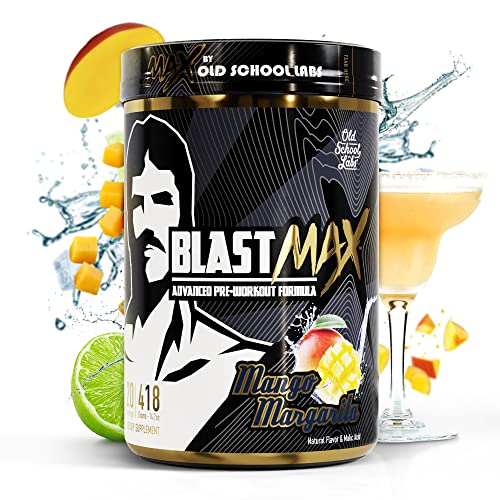 BLAST MAX – High-Stim Pre-Workout Powder – Highly Acclaimed Fully Stacked Pre Workout Energy Drink for Max Endurance, Max Pumps, Max Focus, and Max Power – Sugar-Free Mango Margarita Flavor – 418g