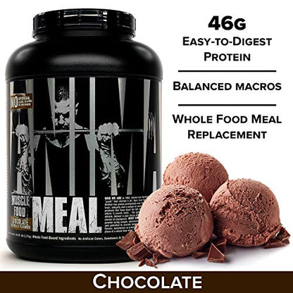 Animal Meal - All Natural High Calorie Meal Shake - Egg Whites, Beef Protein, Pea Protein, Chocolate, 5 Pound (3930)