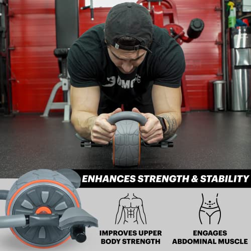 DMoose Ab Roller Wheel, Ab Workout Equipment for Abdominal & Core Strength Training, Ab Wheel Roller for Core Workout, Home Gym, Ab Machine with Knee Pad for Home Workout & Home Gym Accessories (Grey)