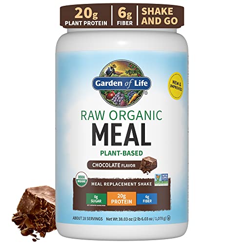 Garden of Life - Tasty Organic Chocolate Meal Replacement Shake Vegan - Garden of Life - 20g Complete Plant Based Protein, Greens, Rice Protein, Pro & Prebiotics for Easy Digestion