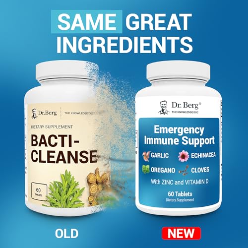 Dr. Berg Emergency Immune Support w/Echinacea - Potent Blend of Herbal Extracts (Warning: Strong Herbal Smells) - Immune Support Supplement Includes 2,000 IUs of Vitamin D & 10mg of Zinc - 60 Tablets