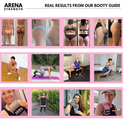 Arena Strength Fabric Booty Bands - Fabric Exercise Bands for Legs and Butt | Fabric Resistance Bands | Hip Resistance Bands Set of 3 with Workout Guide and Carry Case