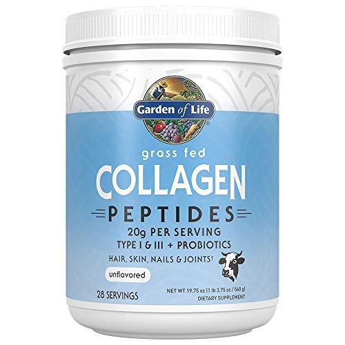 Garden of Life Grass Fed Collagen Peptides Powder – Unflavored Collagen Powder for Women Men Hair Skin Nails Joints, Hydrolyzed Protein Supplements, Post Workout, Paleo & Keto, 28 Servings.