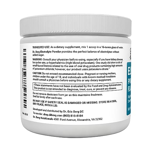 Dr. Berg Hydration Keto Electrolyte Powder - Enhanced w/ 1,000mg of Potassium & Real Pink Himalayan Salt (NOT Table Salt) - Pomegranate and Cherry Flavor Hydration Drink Mix Supplement - 50 Servings