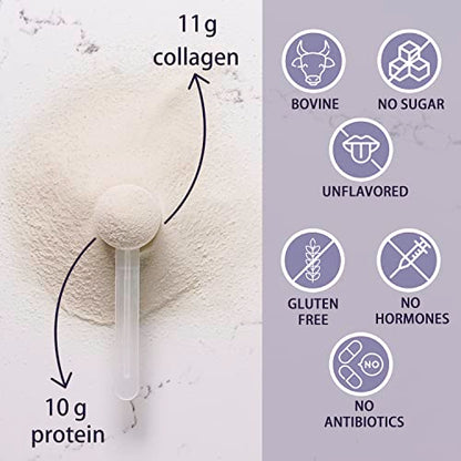 Collagen Peptides Powder for Women Hydrolyzed Collagen Protein Powder Types I and III Non-GMO Grass-Fed Gluten-Free Kosher and Pareve Unflavored Easy to Mix Drink Healthy Hair Skin Joints Nails 1Lb