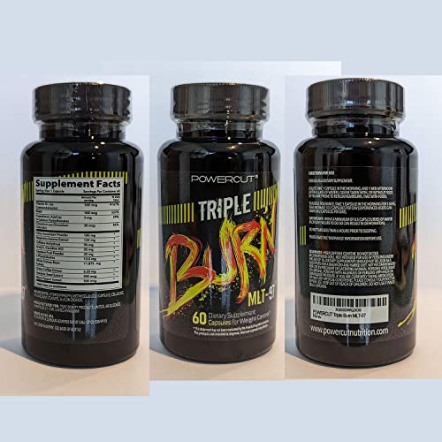 powercut Triple Burn MLT-97 Weight Loss Fat Burner Diet Pills for Women & Men - Appetite Suppressant - 60 Capsules